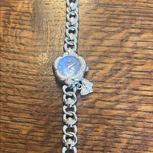 Why Me Silver Chain Bracelet Watch with Blue Dial